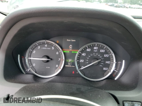 2015 Acura TLX V6 Advance with VIN 19UUB2F7XFA015315, listed as a Copart auction lot 58861154 with 88,858 mi miles and Salvage Title. Bid and sale history available at carsss.com. Image 9.