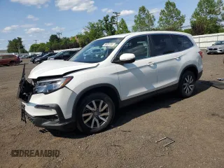 2020 Honda Pilot EX-L z VIN 5FNYF6H55LB031769, wystawiony jako Copart lot #58924795 z przebiegiem Nie podano mil oraz Szkoda całkowita • Salvage title. Historia ofert i sprzedaży dostępna na DreamBid. Obrazek 1.