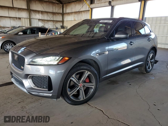 2019 Jaguar F-Pace S with VIN SADCM2FV1KA610717, listed as a Copart auction lot 55041445 with 85,262 mi miles and Salvage Title. Bid and sale history available at DreamBid. Image 1.