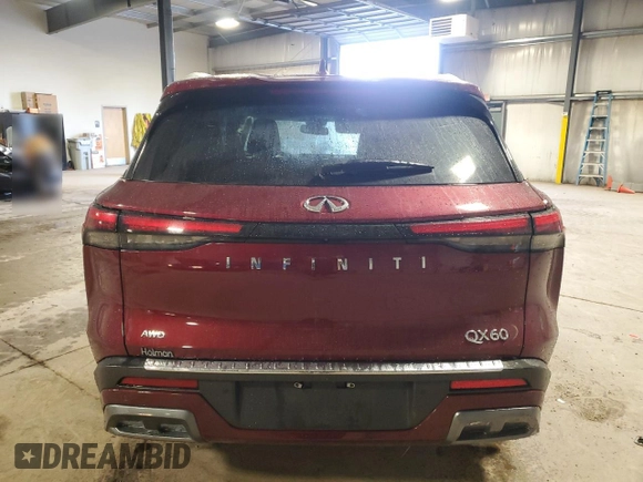 2022 Infiniti QX60 Luxe with VIN 5N1DL1FS8NC342420, listed as a Copart auction lot 79198454 with 43,126 mi miles and Salvage title. Bid and sale history available at DreamBid. Image 6.