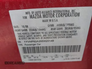 2009 Mazda 6 i Touring with VIN 1YVHP82A295M25149, listed as a IAAI auction lot 42057831 with 176,279 mi miles and . Bid and sale history available at carsss.com. Image 9.