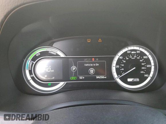 2019 Kia Niro LX with VIN KNDCB3LC9K5349145, listed as a Copart auction lot 44247095 with 94,258 mi miles and Salvage Title. Bid and sale history available at carsss.com. Image 9.