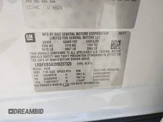 2017 Buick Envision Essence with VIN LRBFXBSA2HD237325, listed as a IAAI auction lot 39874196 with 95,819 mi miles and . Bid and sale history available at carsss.com. Image 9.