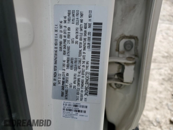 2022 Mazda CX-30 S Carbon Edition с VIN 3MVDMBCL9NM404733, выставлен на аукционе Copart как лот 48546265 с пробегом 39 436 миль миль и Списание • Salvage title. История ставок и продаж доступна на DreamBid. Изображение 14.