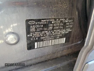 2019 Hyundai Ioniq Limited with VIN KMHC85LCXKU110859, listed as a Copart auction lot 59400815 with 75,901 mi miles and Salvage title. Bid and sale history available at DreamBid. Image 13.