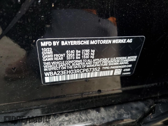 2024 BMW 7 Series 740i с VIN WBA23EH03RCP67352, выставлен на аукционе Copart как лот 78083904 с пробегом 2 871 миль миль и Чистый • Clean title. История ставок и продаж доступна на DreamBid. Изображение 12.