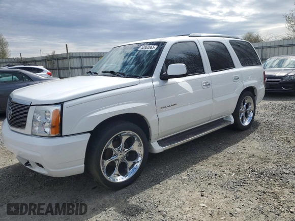 2002 Cadillac Escalade z VIN 1GYEK63N42R110276, wystawiony jako Copart lot #52862665 z przebiegiem Nie podano mil oraz Szkoda całkowita • Salvage title. Historia ofert i sprzedaży dostępna na DreamBid. Obrazek 1.