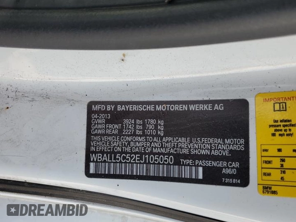 2014 BMW Z4 sDrive28i with VIN WBALL5C52EJ105050, listed as a Copart auction lot 82925334 with 0 mi miles and Salvage Title. Bid and sale history available at carsss.com. Image 12.