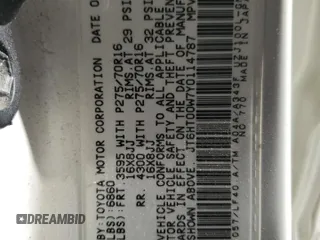 2000 Lexus LX 470 z VIN JT6HT00W7Y0114787, wystawiony jako Copart lot #84433924 z przebiegiem Nie podano mil oraz Szkoda całkowita • Salvage title. Historia ofert i sprzedaży dostępna na DreamBid. Obrazek 14.