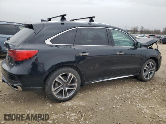 2017 Acura MDX w/Advance Pkg with VIN 5FRYD4H80HB023220, listed as a Copart auction lot 47812525 with 143,169 mi miles and Salvage Title. Bid and sale history available at carsss.com. Image 3.