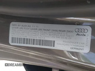 2012 Audi A7 Premium Plus with VIN WAUYGAFC1CN085666, listed as a IAAI auction lot 42177867 with 242,775 mi miles and . Bid and sale history available at DreamBid. Image 9.
