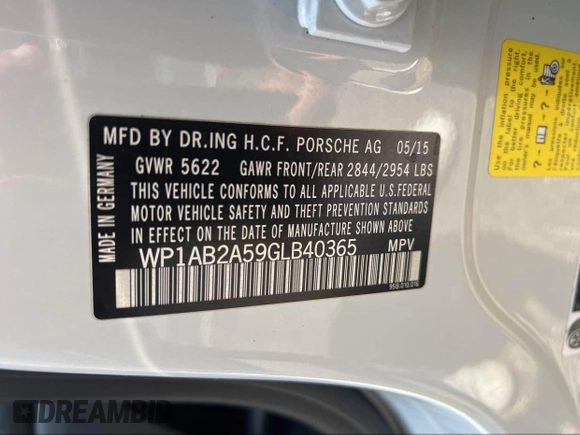 2016 Porsche Macan S с VIN WP1AB2A59GLB40365, выставлен на аукционе IAAI как лот 42493795 с пробегом 192 752 миль миль и . История ставок и продаж доступна на DreamBid. Изображение 9.