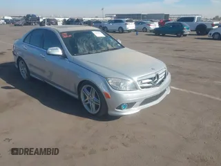 2009 Mercedes-Benz C-Class 3.5L Sport with VIN WDDGF56XX9R049848, listed as a IAAI auction lot 41263587 with 96,743 mi miles. Bid and sale history available at carsss.com. Image 1.