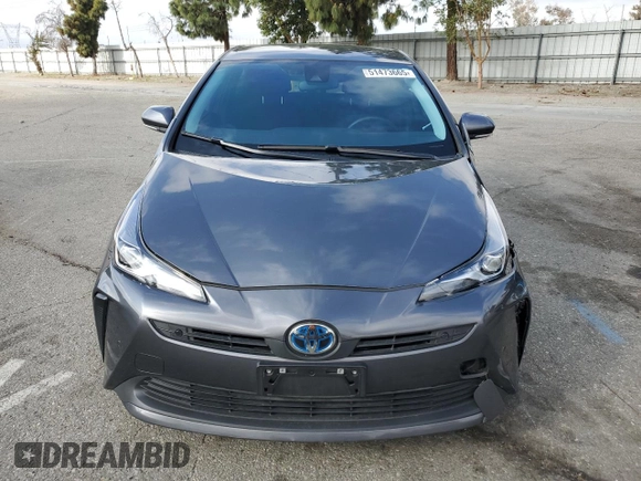 2022 Toyota Prius L Eco with VIN JTDKAMFU9N3169978, listed as a Copart auction lot 51473665 with 52,688 mi miles and Salvage Title. Bid and sale history available at carsss.com. Image 5.