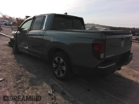2019 Honda Ridgeline RTL-T with VIN 5FPYK3F64KB013498, listed as a Copart auction lot 44334195 with 104,197 mi miles and Salvage title. Bid and sale history available at DreamBid. Image 2.