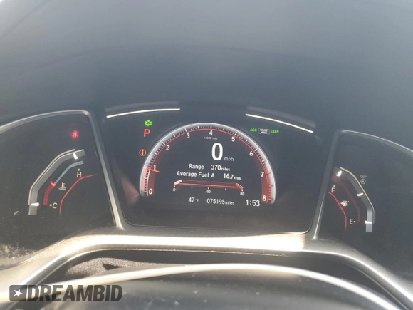 2019 Honda Civic Sedan Sport with VIN 2HGFC2F80KH604206, listed as a Copart auction lot 51658615 with 75,195 mi miles and Salvage Title. Bid and sale history available at carsss.com. Image 9.