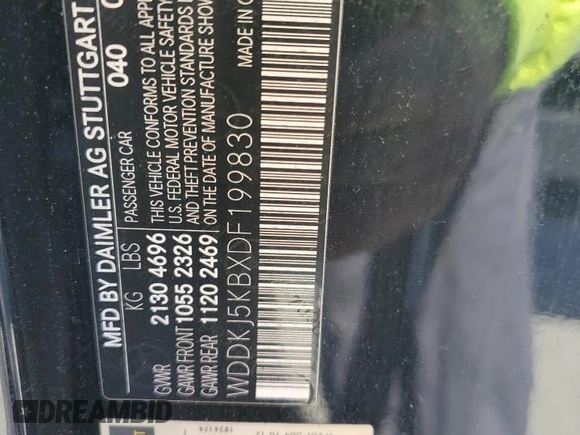 2013 Mercedes-Benz E 350 with VIN WDDKJ5KBXDF199830, listed as a Copart auction lot 55333535 with 116,673 mi miles and Salvage title. Bid and sale history available at DreamBid. Image 13.