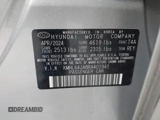 2024 Hyundai Sonata SEL z VIN KMHL64JA8RA401941, wystawiony jako IAAI lot #42085349 z przebiegiem 3722 mil mil oraz . Historia ofert i sprzedaży dostępna na DreamBid. Obrazek 9.