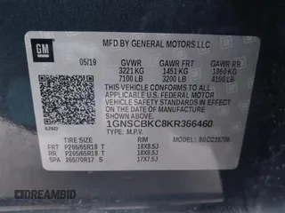 2019 Chevrolet Tahoe LT z VIN 1GNSCBKC8KR366460, wystawiony jako IAAI lot #41384327 z przebiegiem 76 861 mil mil oraz . Historia ofert i sprzedaży dostępna na DreamBid. Obrazek 9.
