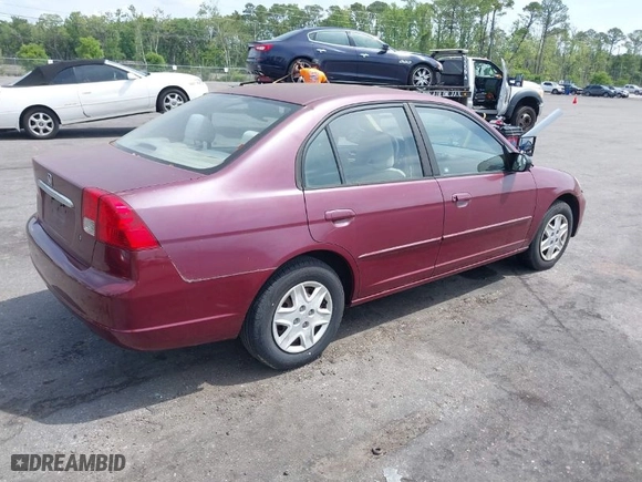 2003 Honda Civic LX with VIN 2HGES16583H571200, listed as a IAAI auction lot 42103633 with 177,302 mi miles. Bid and sale history available at carsss.com. Image 4.