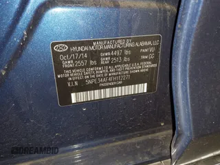 2015 Hyundai Sonata Limited with VIN 5NPE34AF4FH112271, listed as a IAAI auction lot 42077669 with 84,154 mi miles and . Bid and sale history available at carsss.com. Image 9.