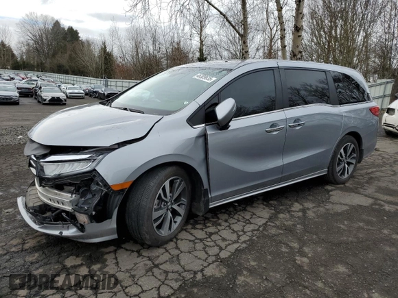 2023 Honda Odyssey Touring with VIN 5FNRL6H85PB063280, listed as a Copart auction lot 46309635 with 19,387 mi miles and Salvage Title. Bid and sale history available at DreamBid. Image 1.