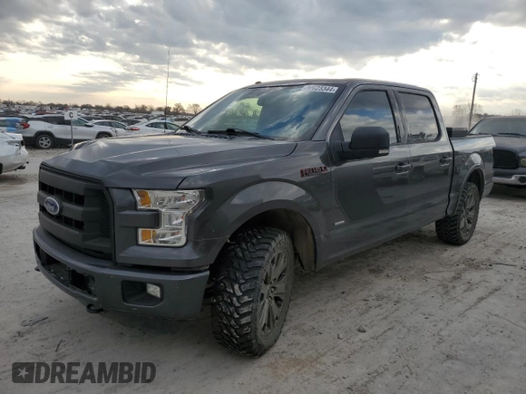 2017 Ford F-150 XL with VIN 1FTEW1EP4HFB03334, listed as a Copart auction lot 80623344 with 123,193 mi miles and Salvage Title. Bid and sale history available at carsss.com. Image 1.