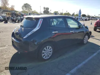 2015 Nissan LEAF SV with VIN 1N4AZ0CPXFC334701, listed as a Copart auction lot 41780655 with 66,335 mi miles and Salvage Title. Bid and sale history available at carsss.com. Image 3.