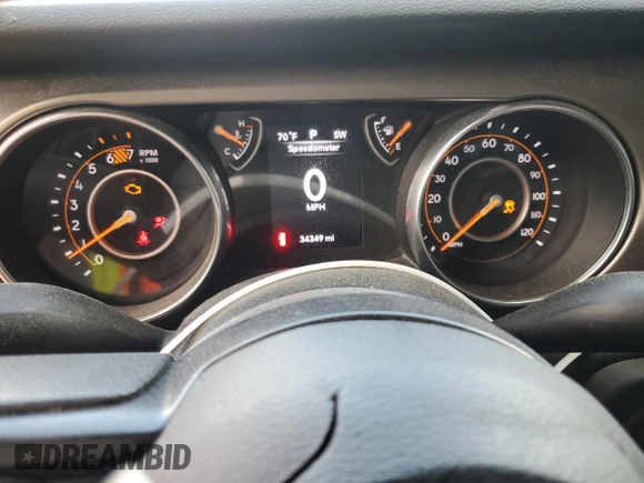 2018 Jeep Wrangler Unlimited Sport S with VIN 1C4HJXDN8JW248638, listed as a Copart auction lot 56408975 with 34,349 mi miles and Salvage title. Bid and sale history available at DreamBid. Image 9.