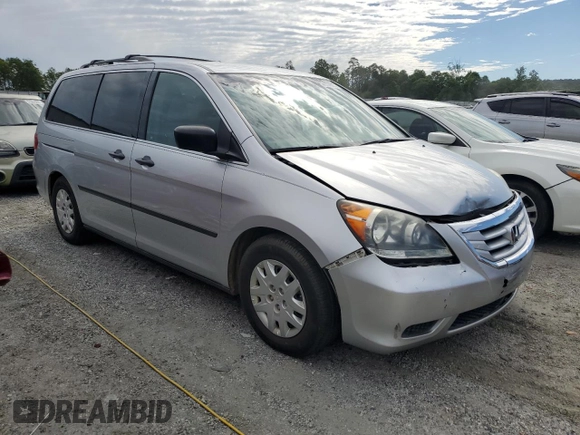 2010 Honda Odyssey LX with VIN 5FNRL3H25AB027316, listed as a Copart auction lot 57937805 with 181,551 mi miles and Salvage title. Bid and sale history available at DreamBid. Image 4.