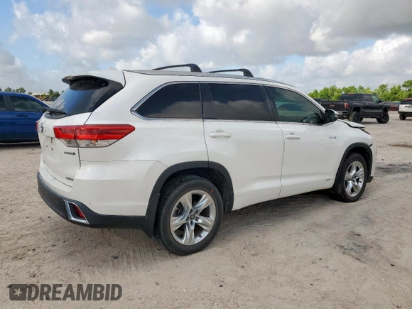 2017 Toyota Highlander Hybrid Limited with VIN 5TDDGRFH6HS036685, listed as a Copart auction lot 59726925 with 18,191 mi miles and Salvage title. Bid and sale history available at DreamBid. Image 3.