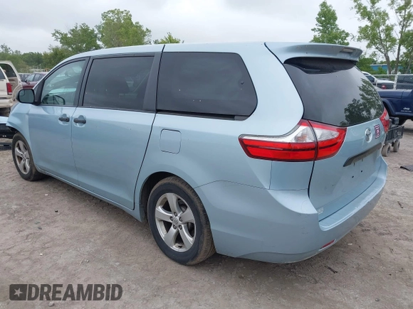 2016 Toyota Sienna L with VIN 5TDZK3DC5GS710011, listed as a IAAI auction lot 42358731 with 119,104 mi miles and . Bid and sale history available at DreamBid. Image 3.