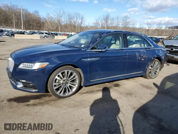 2019 Lincoln Continental Reserve with VIN 1LN6L9NC0K5607462, listed as a Copart auction lot 44191765 with 78,593 mi miles and Salvage Title. Bid and sale history available at DreamBid. Image 1.
