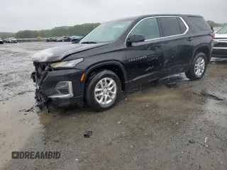 2023 Chevrolet Traverse LS with VIN 1GNEVFKW4PJ297183, listed as a Copart auction lot 58147155 with 23,056 mi miles and Salvage title. Bid and sale history available at DreamBid. Image 1.