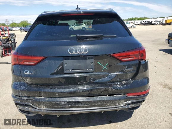 2022 Audi Q3 S line Premium z VIN WA1DECF38N1148303, wystawiony jako Copart lot #57600735 z przebiegiem 25 157 mil mil oraz Szkoda całkowita • Salvage title. Historia ofert i sprzedaży dostępna na DreamBid. Obrazek 6.
