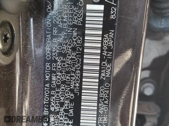 2012 Lexus CT 200h with VIN JTHKD5BH3C2112182, listed as a Copart auction lot 54453715 with 91,378 mi miles and Salvage Title. Bid and sale history available at carsss.com. Image 12.