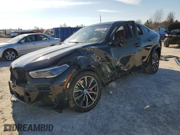 2022 BMW X6 xDrive40i with VIN 5UXCY6C01N9K65807, listed as a Copart auction lot 84708104 with 0 mi miles and Salvage Title. Bid and sale history available at carsss.com. Image 1.