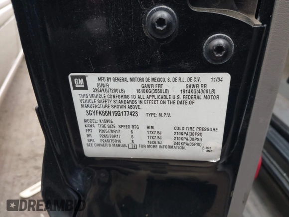 2005 Cadillac Escalade ESV z VIN 3GYFK66N15G177423, wystawiony jako IAAI lot #41806325 z przebiegiem 219 994 mil mil oraz . Historia ofert i sprzedaży dostępna na DreamBid. Obrazek 9.