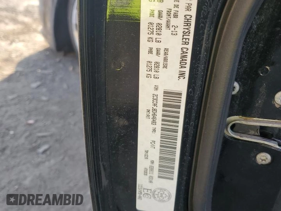 2013 Chrysler 300 SRT-8 with VIN 2C3CCAFJ8DH646483, listed as a Copart auction lot 83261144 with 86,015 mi miles and Salvage Title. Bid and sale history available at DreamBid. Image 13.
