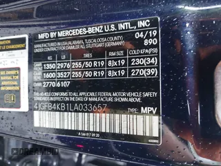 2020 Mercedes-Benz GLE 350 with VIN 4JGFB4KB1LA033657, listed as a IAAI auction lot 42162354 with 89,892 mi miles and . Bid and sale history available at DreamBid. Image 9.