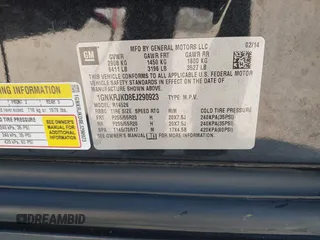 2014 Chevrolet Traverse LTZ with VIN 1GNKRJKD8EJ290923, listed as a IAAI auction lot 40377848 with 161,456 mi miles and . Bid and sale history available at DreamBid. Image 9.