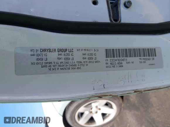 2014 Dodge Charger Police with VIN 2C3CDXAT8EH348719, listed as a IAAI auction lot 42026437 with 140,573 mi miles and . Bid and sale history available at DreamBid. Image 9.