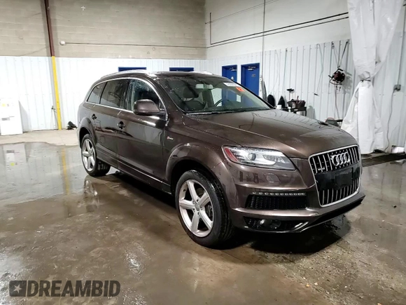 2014 Audi Q7 3.0T S line Prestige with VIN WA1DGAFE3ED012689, listed as a Copart auction lot 43866845 with 0 mi miles and Salvage Title. Bid and sale history available at carsss.com. Image 14.