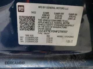 2022 Chevrolet Silverado 3500HD LT z VIN 1GC4YTEY0NF279707, wystawiony jako Copart lot #56658555 z przebiegiem 222 952 mil mil oraz Czysty tytuł • Clean title. Historia ofert i sprzedaży dostępna na DreamBid. Obrazek 12.