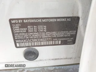 2012 BMW 5 Series 528i z VIN WBAXG5C58CDX02771, wystawiony jako IAAI lot #42426252 z przebiegiem Nie podano mil oraz . Historia ofert i sprzedaży dostępna na DreamBid. Obrazek 9.