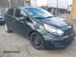 2014 Kia Rio LX with VIN KNADM5A33E6359792, listed as a IAAI auction lot 41911576 with 182,829 mi miles. Bid and sale history available at carsss.com. Image 1.