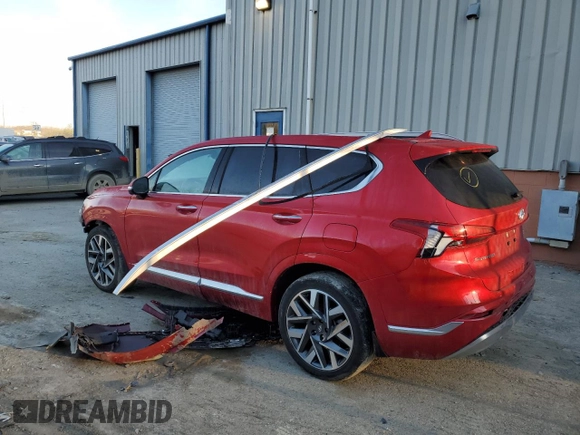 2023 Hyundai Santa Fe Calligraphy z VIN 5NMS54ALXPH576117, wystawiony jako Copart lot #45272775 z przebiegiem 48 911 mil mil oraz Szkoda całkowita • Salvage title. Historia ofert i sprzedaży dostępna na DreamBid. Obrazek 2.
