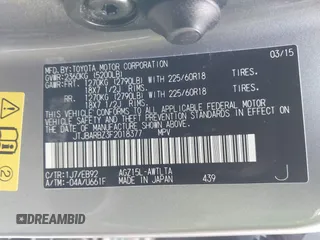 2015 Lexus NX 200t with VIN JTJBARBZ3F2018377, listed as a IAAI auction lot 41364174 with 123,234 mi miles and . Bid and sale history available at DreamBid. Image 9.