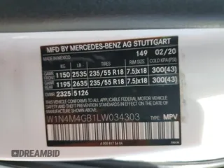 2020 Mercedes-Benz GLB 250 z VIN W1N4M4GB1LW034303, wystawiony jako Copart lot #49354325 z przebiegiem 43 274 mil mil oraz Szkody całkowita. Historia ofert i sprzedaży dostępna na DreamBid. Obrazek 14.