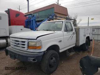 1997 Ford F-350 with VIN 1FDKF38G8VEB54732, listed as a Copart auction lot 50266795 with Not Provided miles and Salvage Title. Bid and sale history available at DreamBid. Image 1.